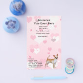 Chihuahua Pink & White Hearts Flyer (Enkel)