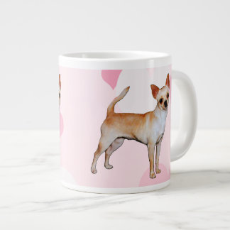 Chihuahua Pink & White Hearts Grote Koffiekop