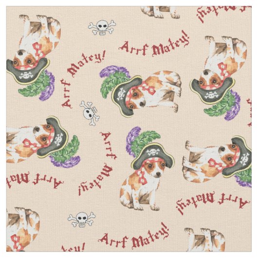 Chihuahua Pirate Fabric Stof (Close Up)