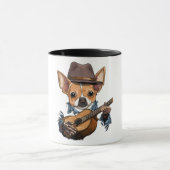 Chihuahua Plays Guitar Pet Speelgoed Guitar Mok (Midden)