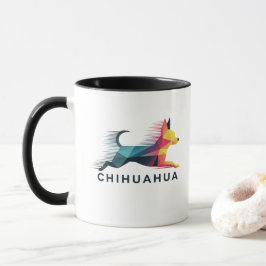 Chihuahua poligonal en amarillo y azul mok