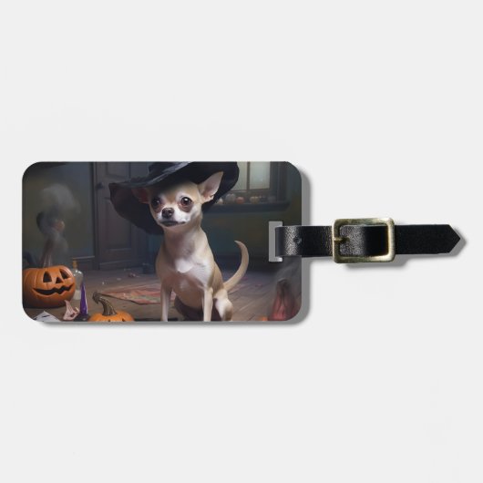 Chihuahua pompoenen Halloween eng Bagagelabel (Voorkant horizontaal)
