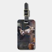 Chihuahua pompoenen Halloween eng Bagagelabel (Voorkant verticaal)