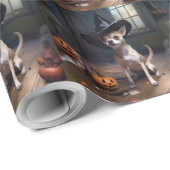 Chihuahua pompoenen Halloween eng Cadeaupapier (Rol Hoek)