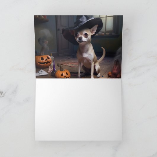 Chihuahua pompoenen Halloween eng Kaart (Binnen)
