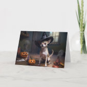 Chihuahua pompoenen Halloween eng Kaart (Voorkant)