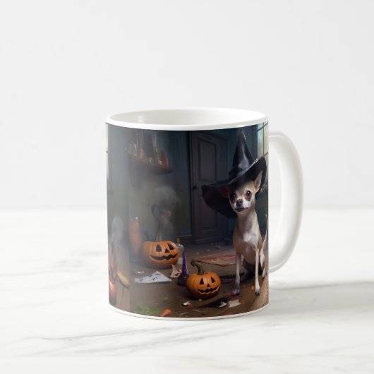Chihuahua pompoenen Halloween eng Koffiemok (Voorkant rechts)