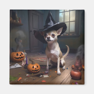 Chihuahua pompoenen Halloween eng Magneet