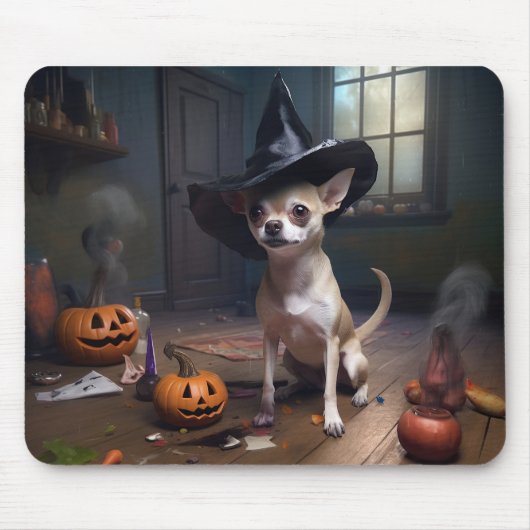 Chihuahua pompoenen Halloween eng Muismat (Voorkant)