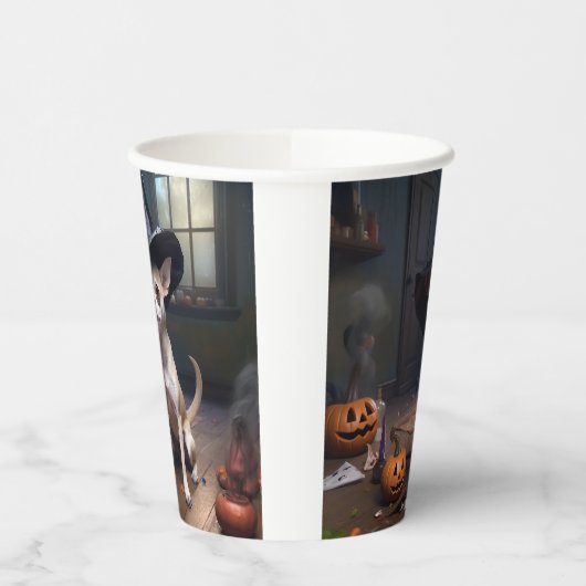 Chihuahua pompoenen Halloween eng Papieren Bekers (Links)