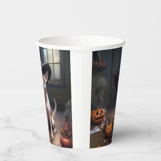 Chihuahua pompoenen Halloween eng Papieren Bekers (Rechts)