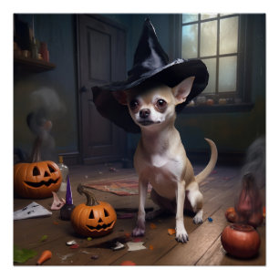 Chihuahua pompoenen Halloween eng Perfect Poster