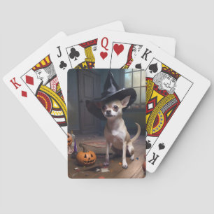 Chihuahua pompoenen Halloween eng Pokerkaarten