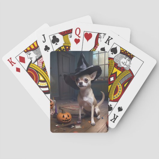 Chihuahua pompoenen Halloween eng Pokerkaarten (Achterkant)