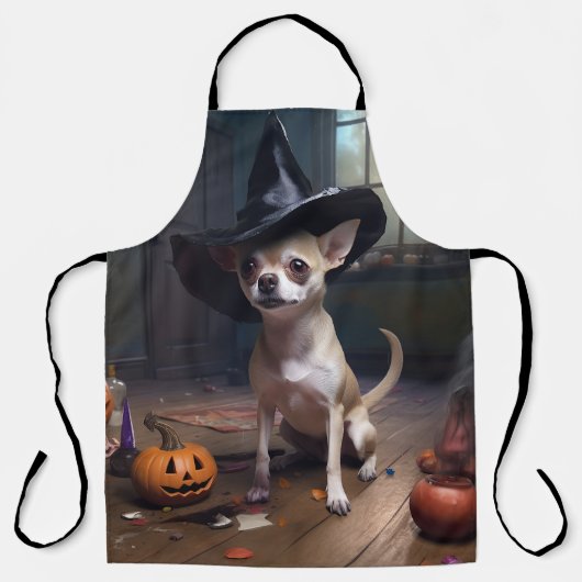 Chihuahua pompoenen Halloween eng Schort (Voorkant)