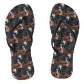 Chihuahua pompoenen Halloween eng Teenslippers (Voetbed)