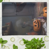 Chihuahua pompoenen Halloween eng Theedoek (Gevouwen)