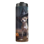 Chihuahua pompoenen Halloween eng Thermosbeker (Voorkant)
