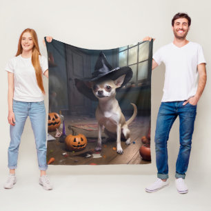 Chihuahua Pompoenen Halloween Griezelen Fleece Deken