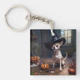 Chihuahua Pompoenen Halloween Griezelen Sleutelhanger
