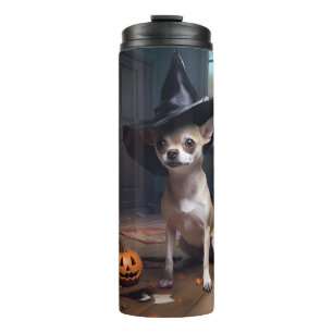 Chihuahua Pompoenen Halloween Griezelen Thermosbeker