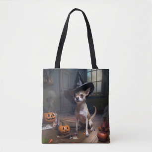 Chihuahua Pompoenen Halloween Griezelen Tote Bag