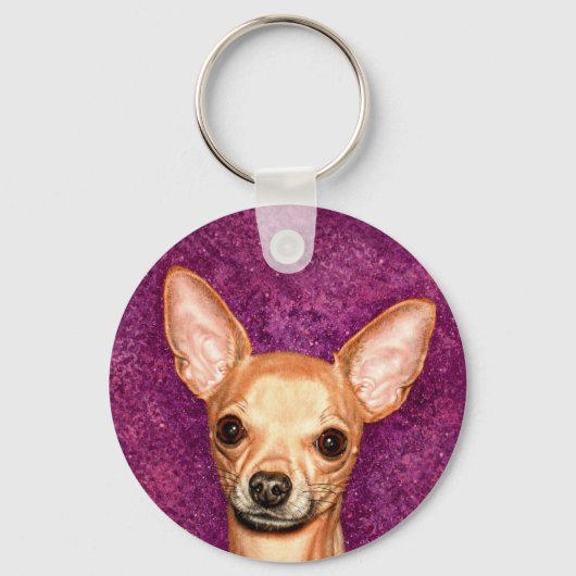 Chihuahua Portrait Sleutelhanger (Voorkant)