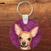 Chihuahua Portrait Sleutelhanger (Voorkant)