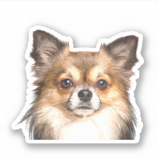 Chihuahua Portrait Sticker (Voorkant)