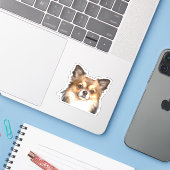 Chihuahua Portrait Sticker (Laptop met iPhone)