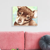 Chihuahua Portret Canvas Afdruk (Insitu (Woonkamer))