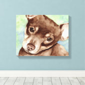 Chihuahua Portret Canvas Afdruk (Insitu (Houten vloer))
