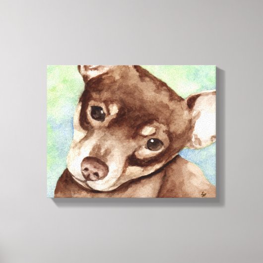 Chihuahua Portret Canvas Afdruk (Voorkant)