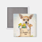 Chihuahua Posed met Cookie Jar Magneet (Voorkant / Achterkant)