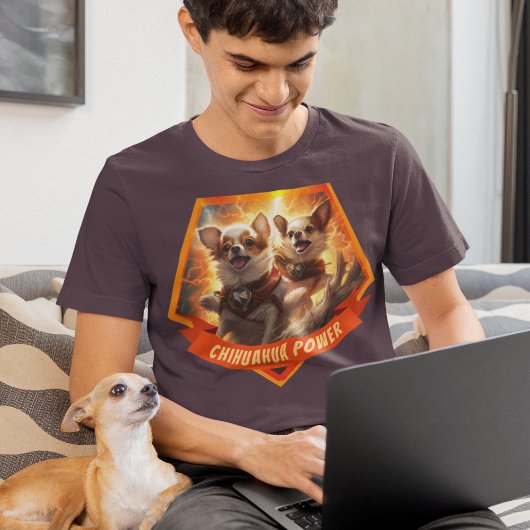 Chihuahua Power Langharige Chihuahua Honden T-shirt
