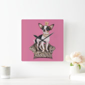 Chihuahua Princess Vierkante Klok (Huis)