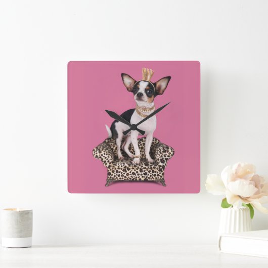 Chihuahua Princess Vierkante Klok (Huis)