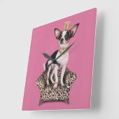 Chihuahua Princess Vierkante Klok (Hoek)