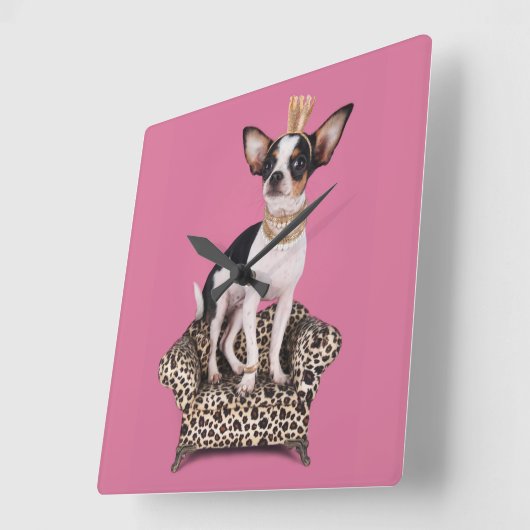 Chihuahua Princess Vierkante Klok (Hoek)