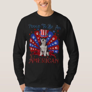 Chihuahua Proud als Amerikaanse vlag op de vierde  T-shirt
