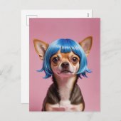Chihuahua pruik feestdagenkaart (Voorkant / Achterkant)