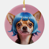 Chihuahua pruik keramisch ornament (Achterkant)