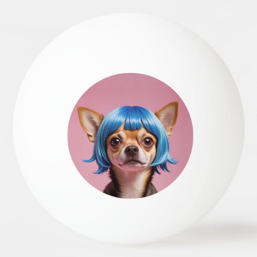 Chihuahua pruik pingpongbal (Voorkant)