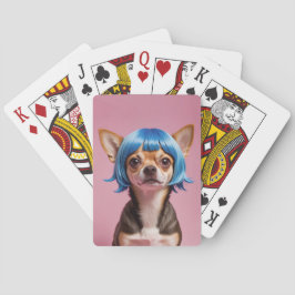Chihuahua pruik pokerkaarten