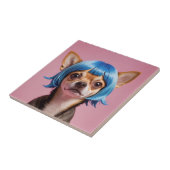 Chihuahua pruik tegeltje (Zijkant)