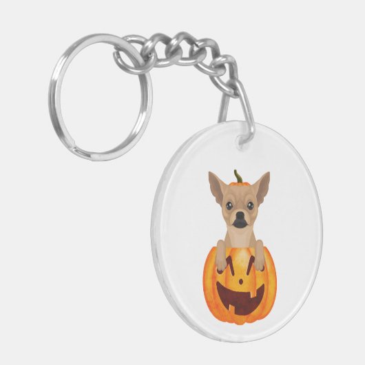 Chihuahua Pumpkin Sleutelhanger (Voorkant Links)