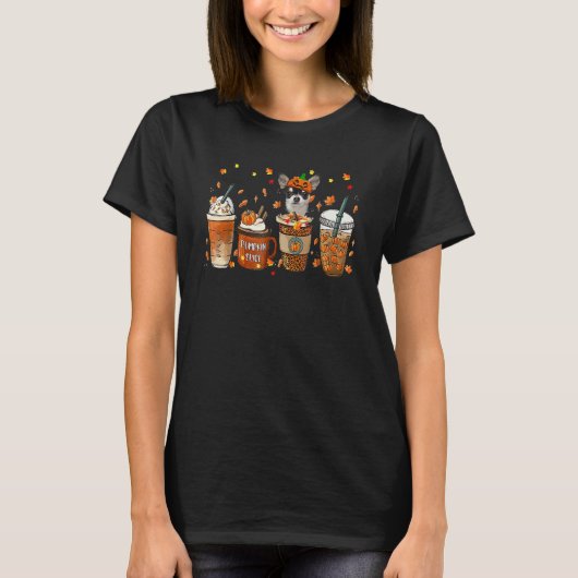 Chihuahua Pumpkin Spice Fall Leaves Autumn Thanksg T-shirt (Voorkant)