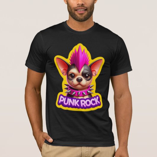 CHIHUAHUA PUNK ROCK 4 T-SHIRT (Voorkant)