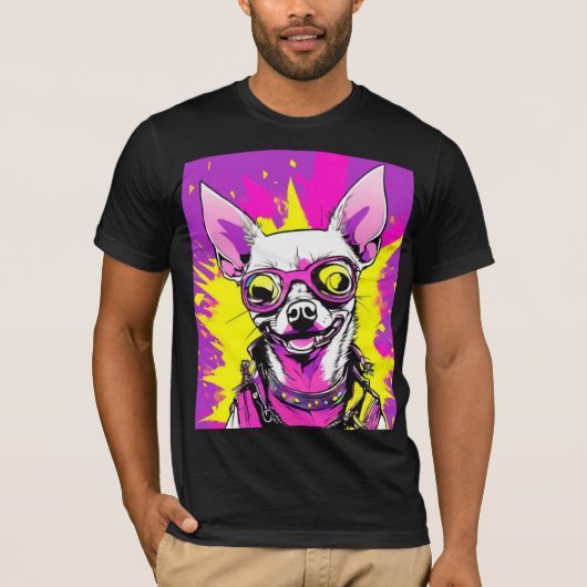 CHIHUAHUA PUNK ROCKER 3 T-SHIRT (Voorkant)