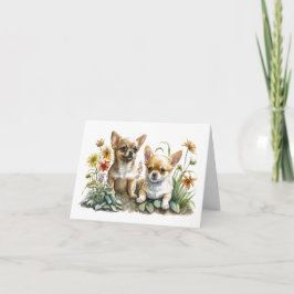 Chihuahua Puppies Blank Wenskaart Kaart